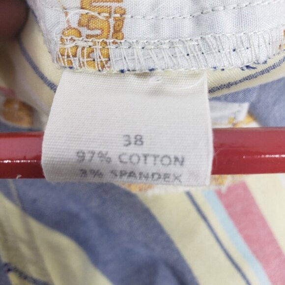 Loudmouth Golf Shorts Men’s Size US 38 Striped Bermuda Golf Blue Yellow … - Picture 12 of 15